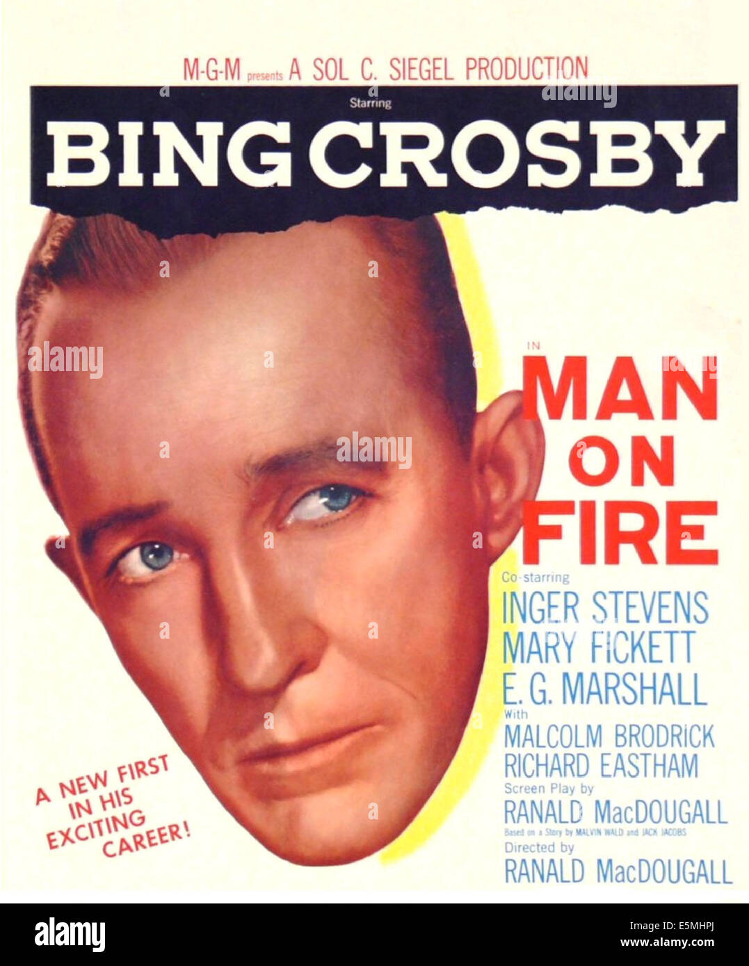 L'uomo sul fuoco, noi locandina, centro: Bing Crosby, 1957. Foto Stock