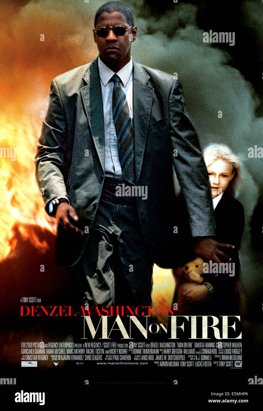L'uomo sul fuoco, Denzel Washington, Dakota Fanning, 2004, TM & Copyright (c) XX Century Fox Film Corp. Tutti i diritti riservati. Foto Stock