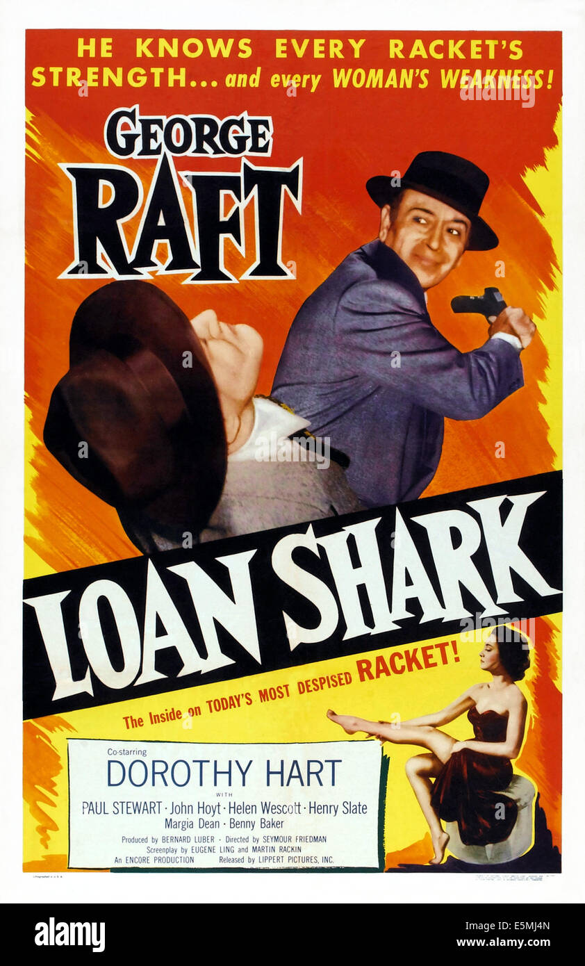 Squalo di prestito, locandina, in alto a destra: George raft, 1952. Foto Stock