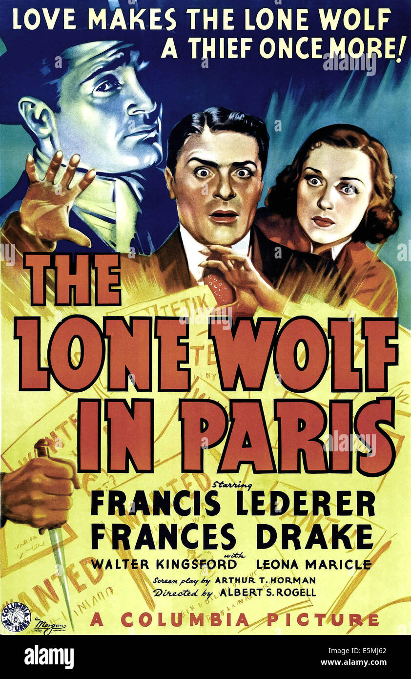 Il lupo solitario a Parigi, sinistra, Francesco Lederer; diritto, Frances Drake, 1938 Foto Stock