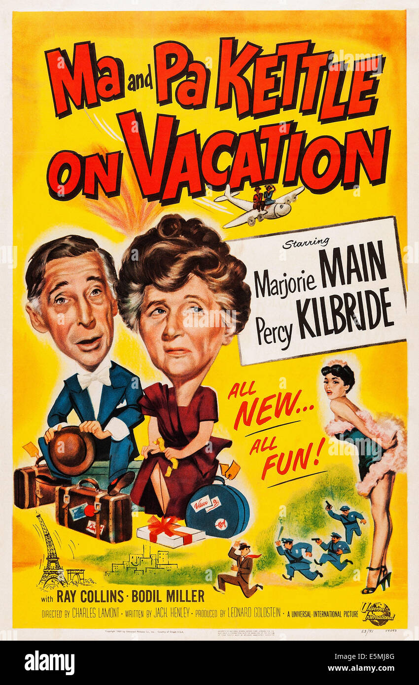 MA E PA BOLLITORE sulla vacanza, noi locandina, da sinistra: Percy Kilbridge, Marjorie Main, 1953 Foto Stock