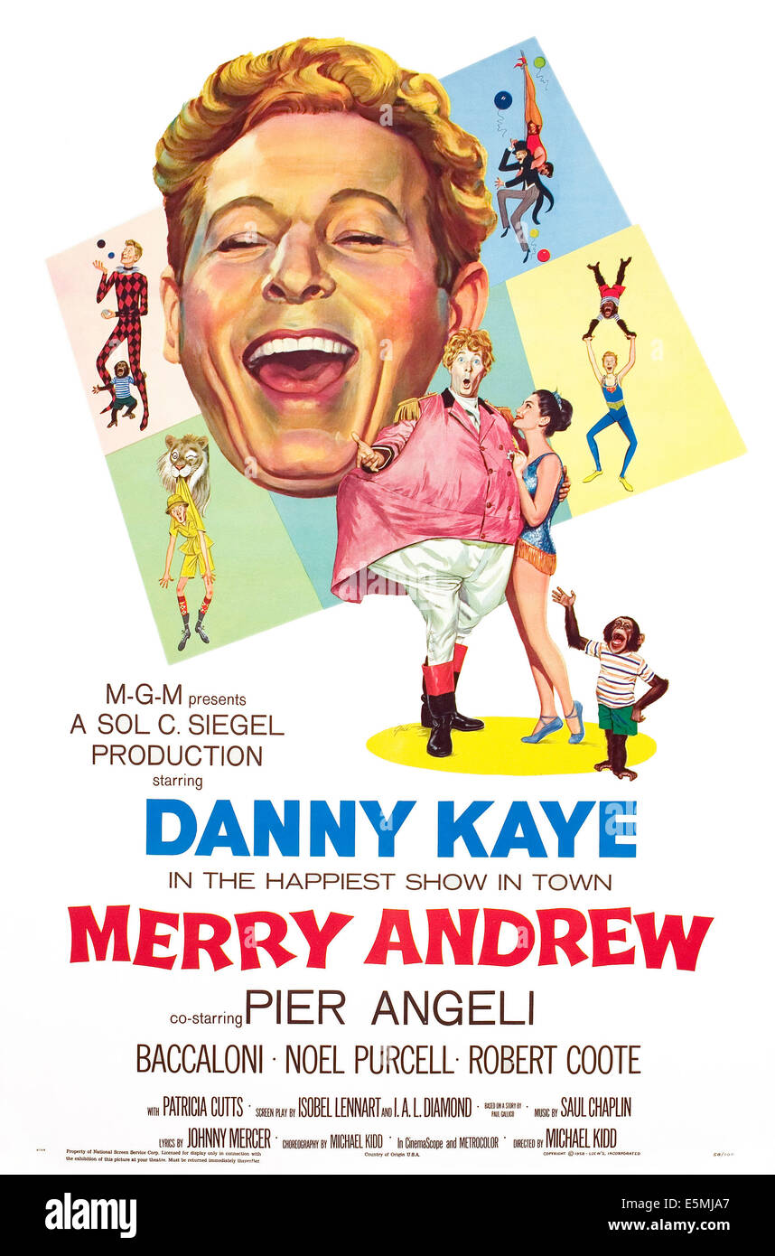 MERRY ANDREW, Danny Kaye, Pier Angeli, 1958. Foto Stock