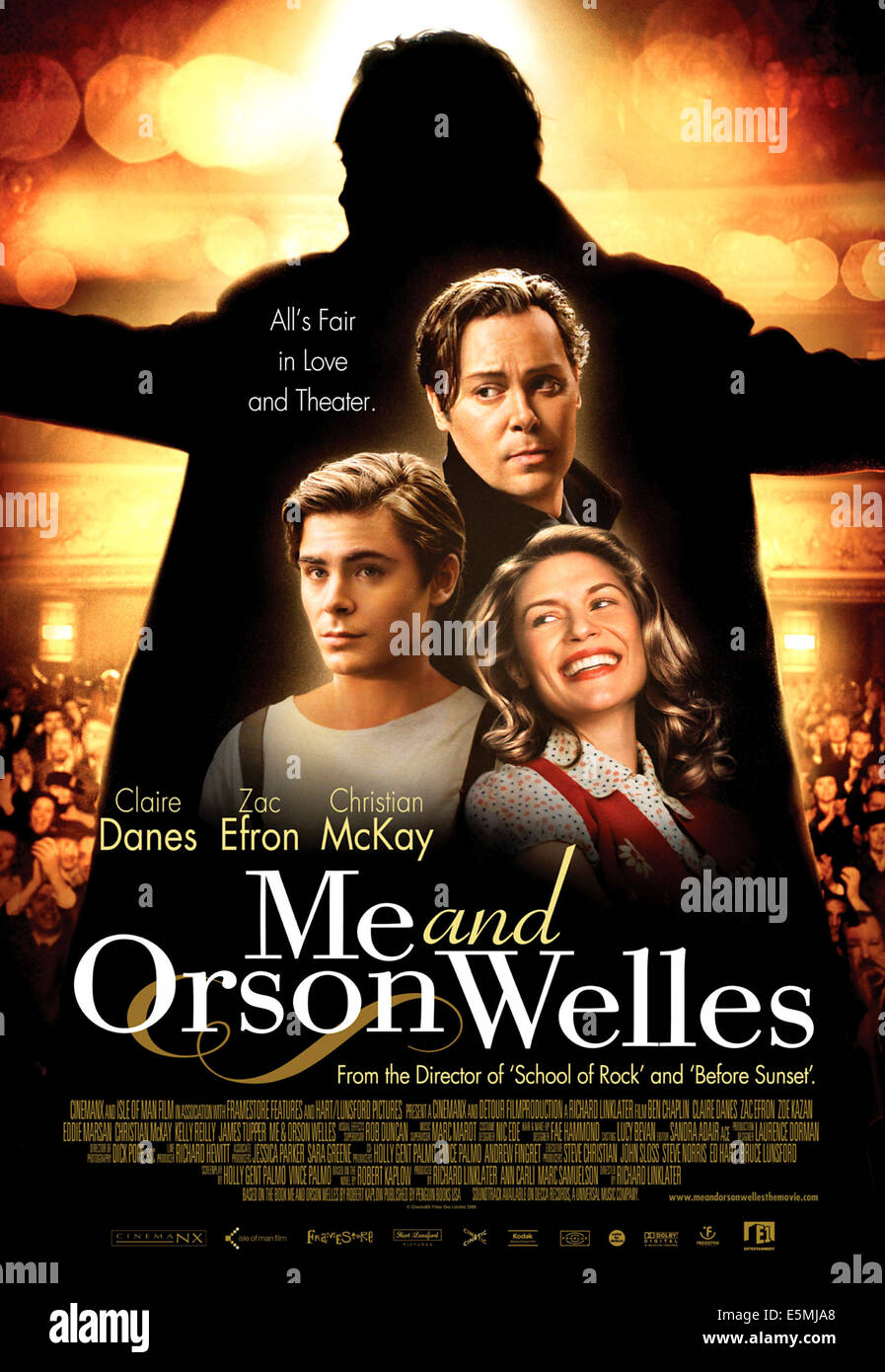ME e Orson Welles, da sinistra: Zac Efron, Christian McKay, Orson Welles, Claire Danes, 2008. ©pellicola massimo Foto Stock