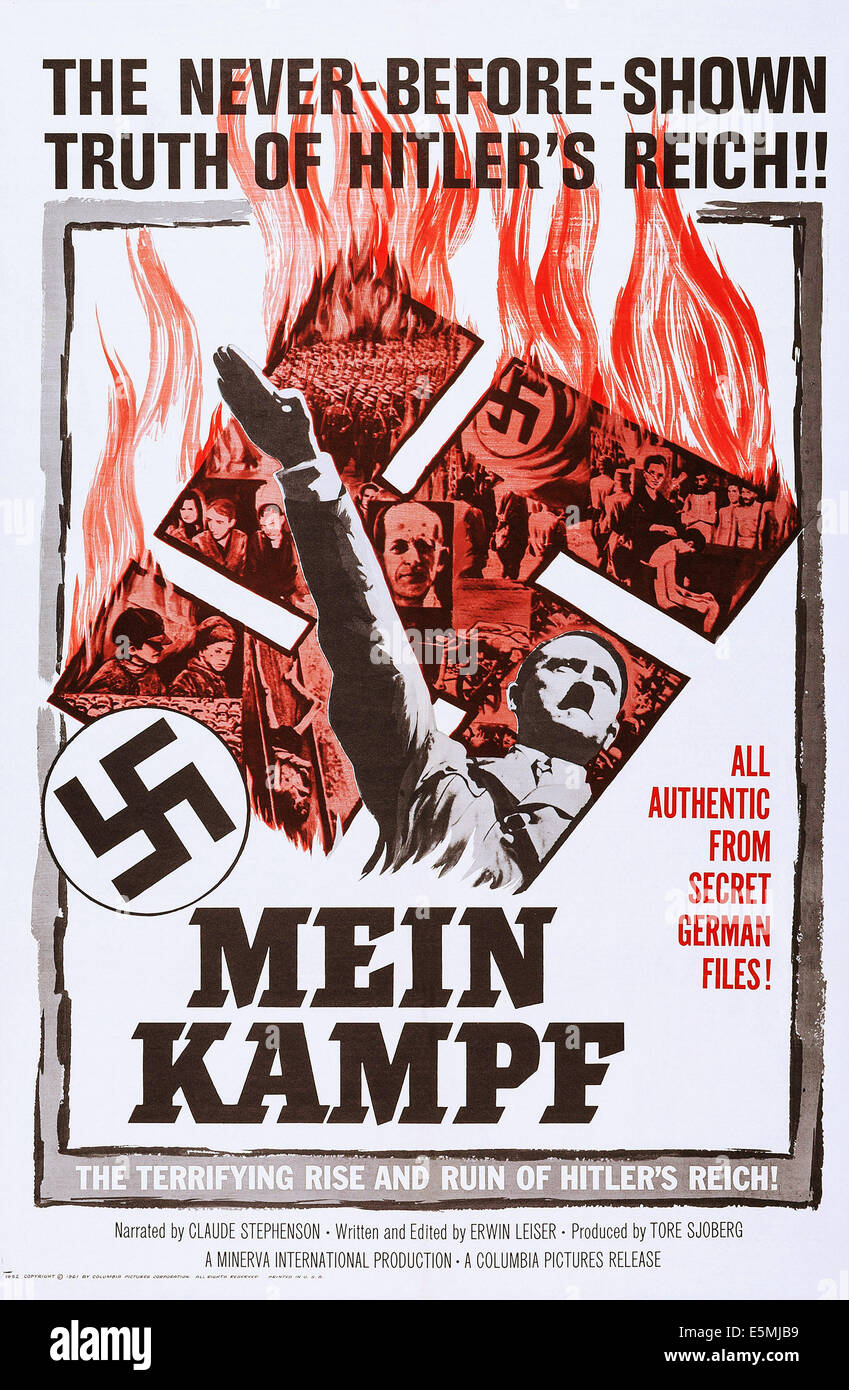 MEIN KAMPF, (aka DEN BLODIGA TIDEN), US locandina, Adolf Hitler, 1960 Foto Stock