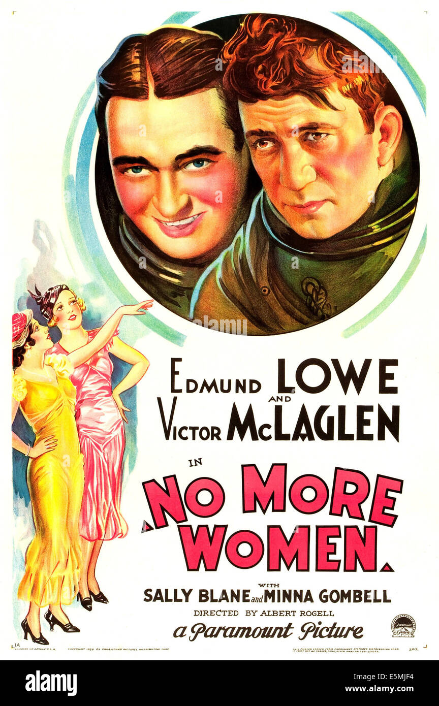 Non più donne, noi locandina, parte superiore da sinistra: Edmund Lowe, Victor McLaglen, 1934 Foto Stock