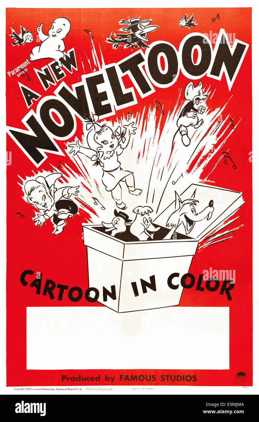 NOVELTOON, in alto a sinistra: Casper il simpatico fantasma su stock poster, ca. 1949. Foto Stock