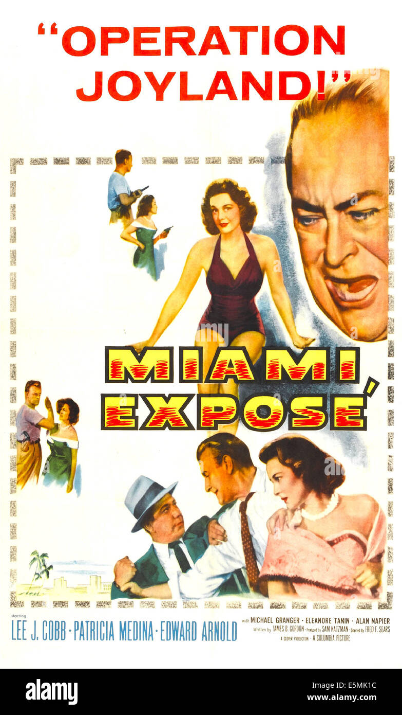 MIAMI ESPORRE, noi locandina, centro: Patricia Medina, 1956. Foto Stock