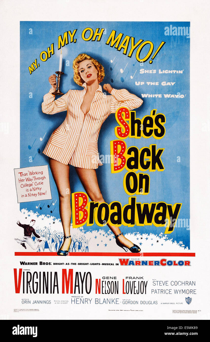 Lei torna su Broadway, noi poster, Virginia Mayo, 1953 Foto Stock