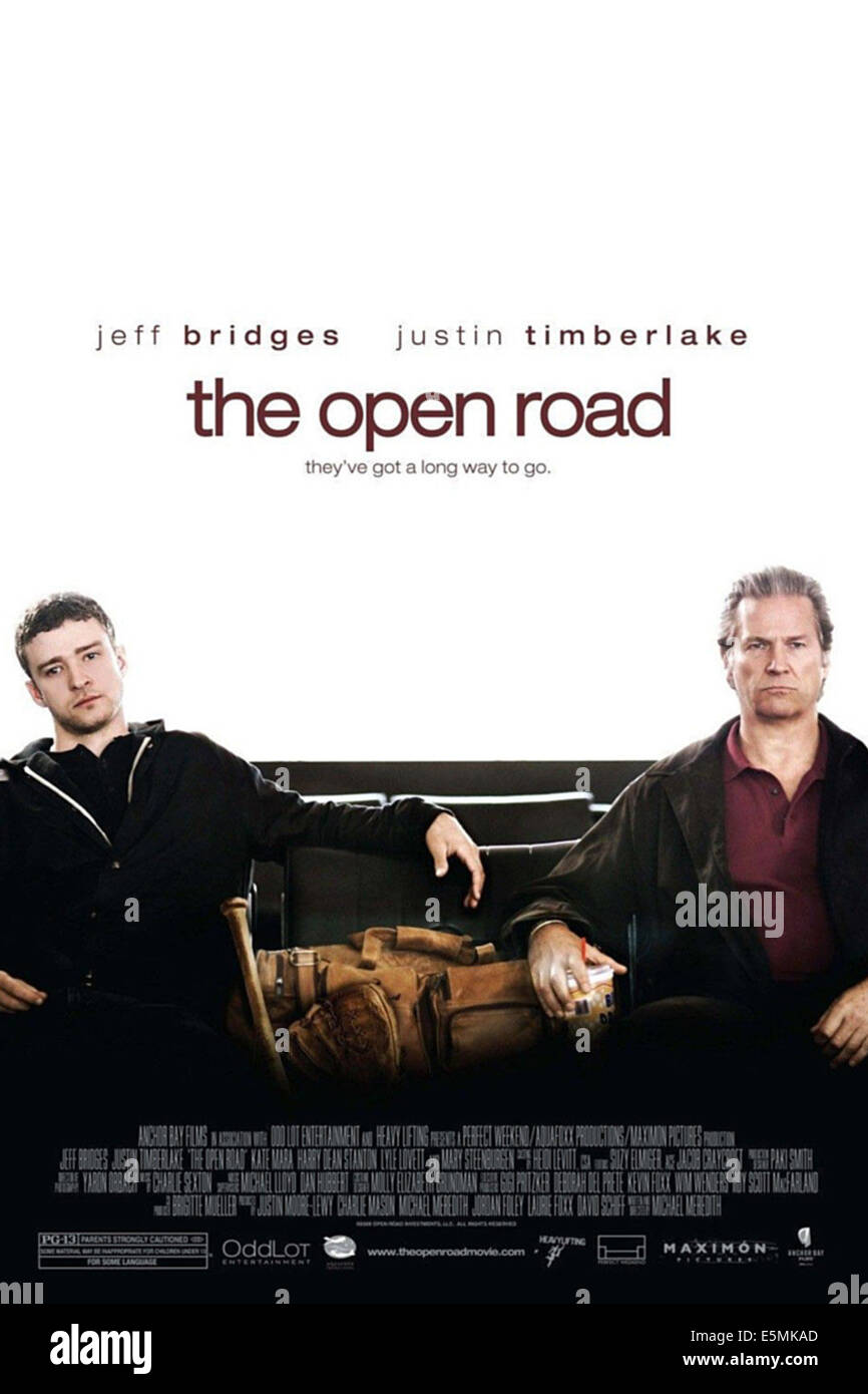 La strada aperta, noi locandina, da sinistra: Justin Timberlake, Jeff Bridges, 2009. ©Anchor Bay Films/cortesia Everett Collection Foto Stock