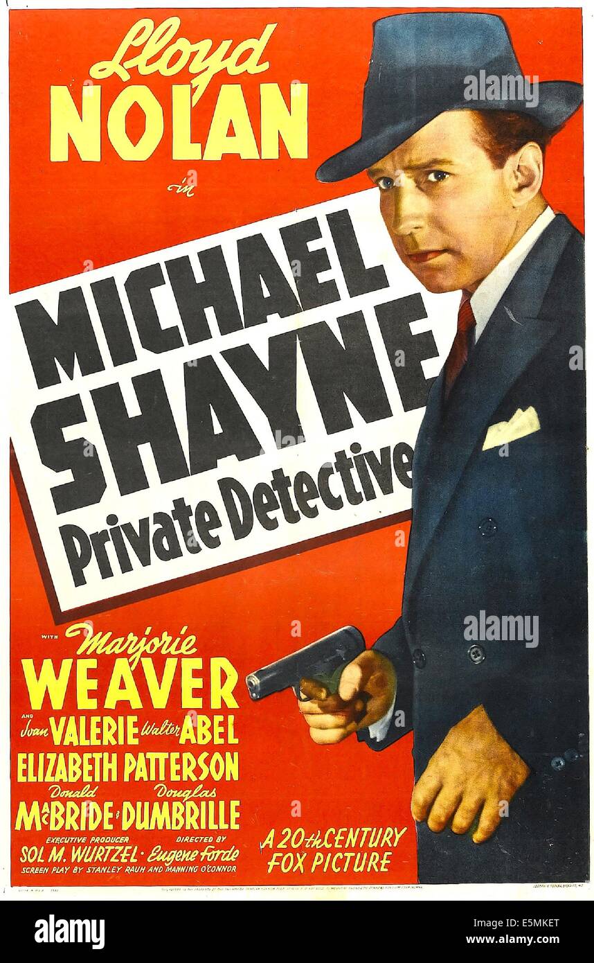 MICHAEL SHAYNE: DETECTIVE PRIVATO, noi potter, Lloyd Nolan, 1940. © 20th Century Fox, TM & Copyright/cortesia Everett Collection Foto Stock