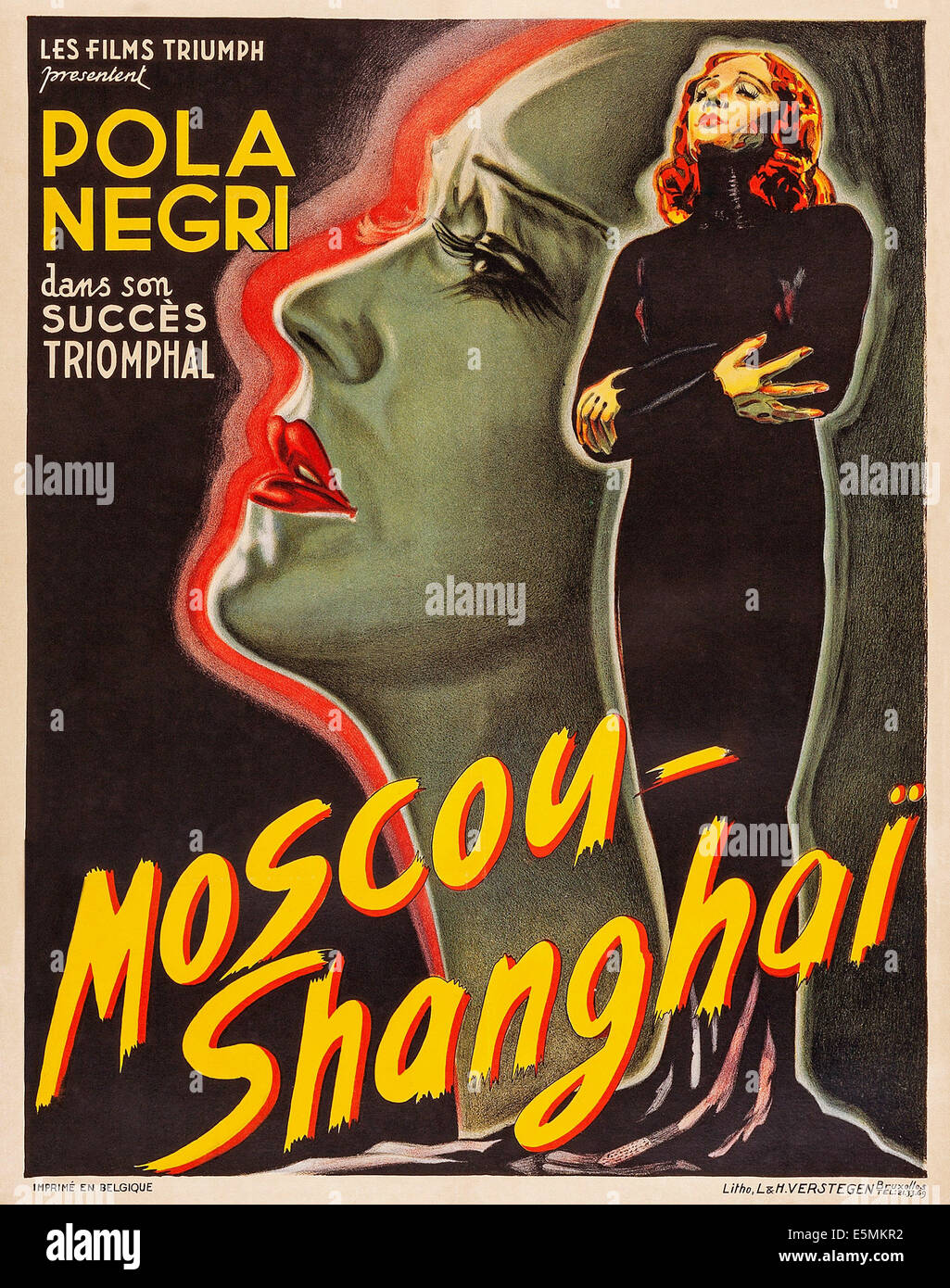 Mosca SHANGHAI, (aka DER WEG NACH SHANGHAI, aka MOSCOU-Shanghai), manifesto francese arte, Pola Negri, 1936 Foto Stock