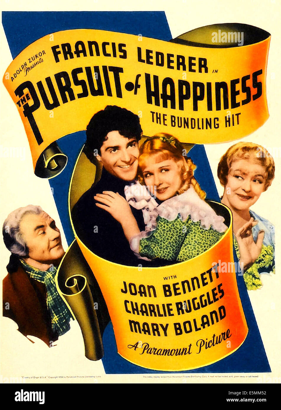 La ricerca della felicità, noi locandina, da sinistra: Charlie Ruggles, Francis Lederer, Joan Bennett, Maria Boland, 1934 Foto Stock
