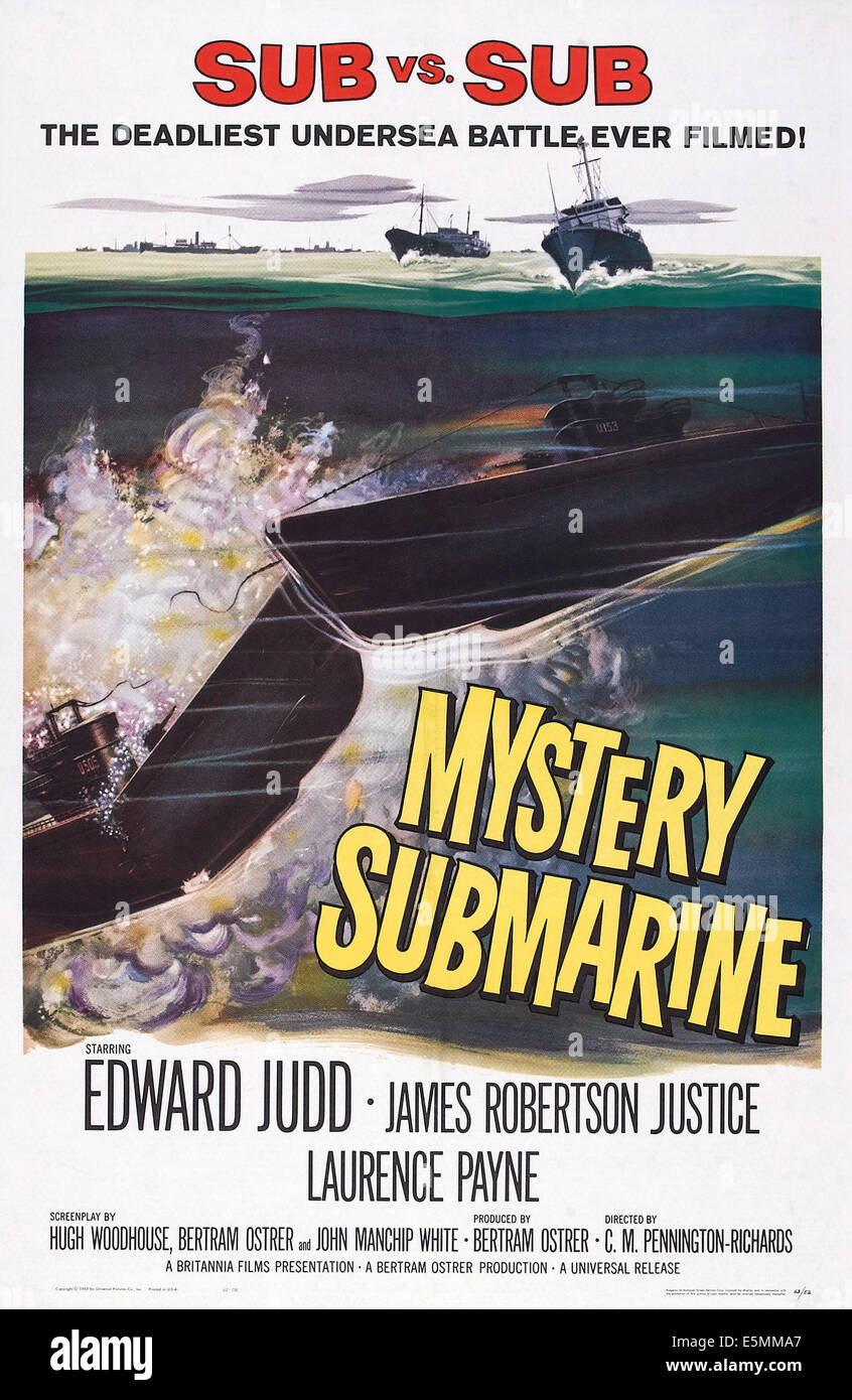 Mistero sottomarino, locandina, 1963. Foto Stock
