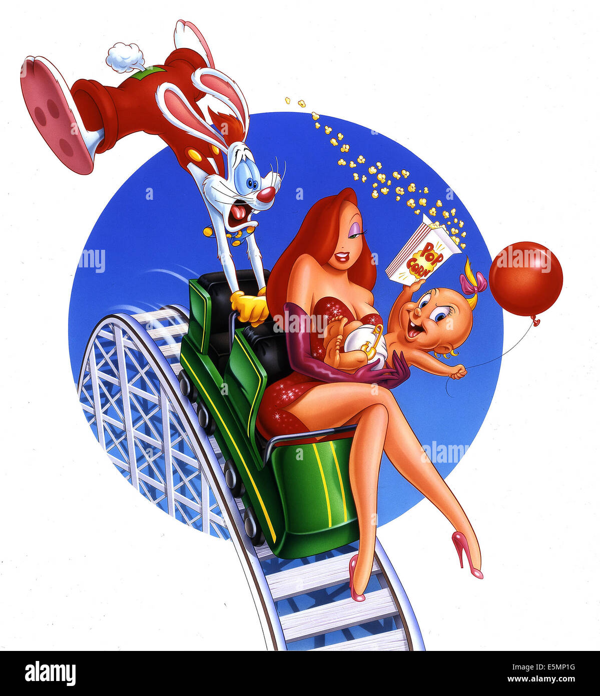 ROLLER COASTER CONIGLIO, Roger Rabbit, Jessica Rabbit, Baby Herman, 1990. (C) Buena Vista Pictures/ cortesia: Everett collezione. Foto Stock