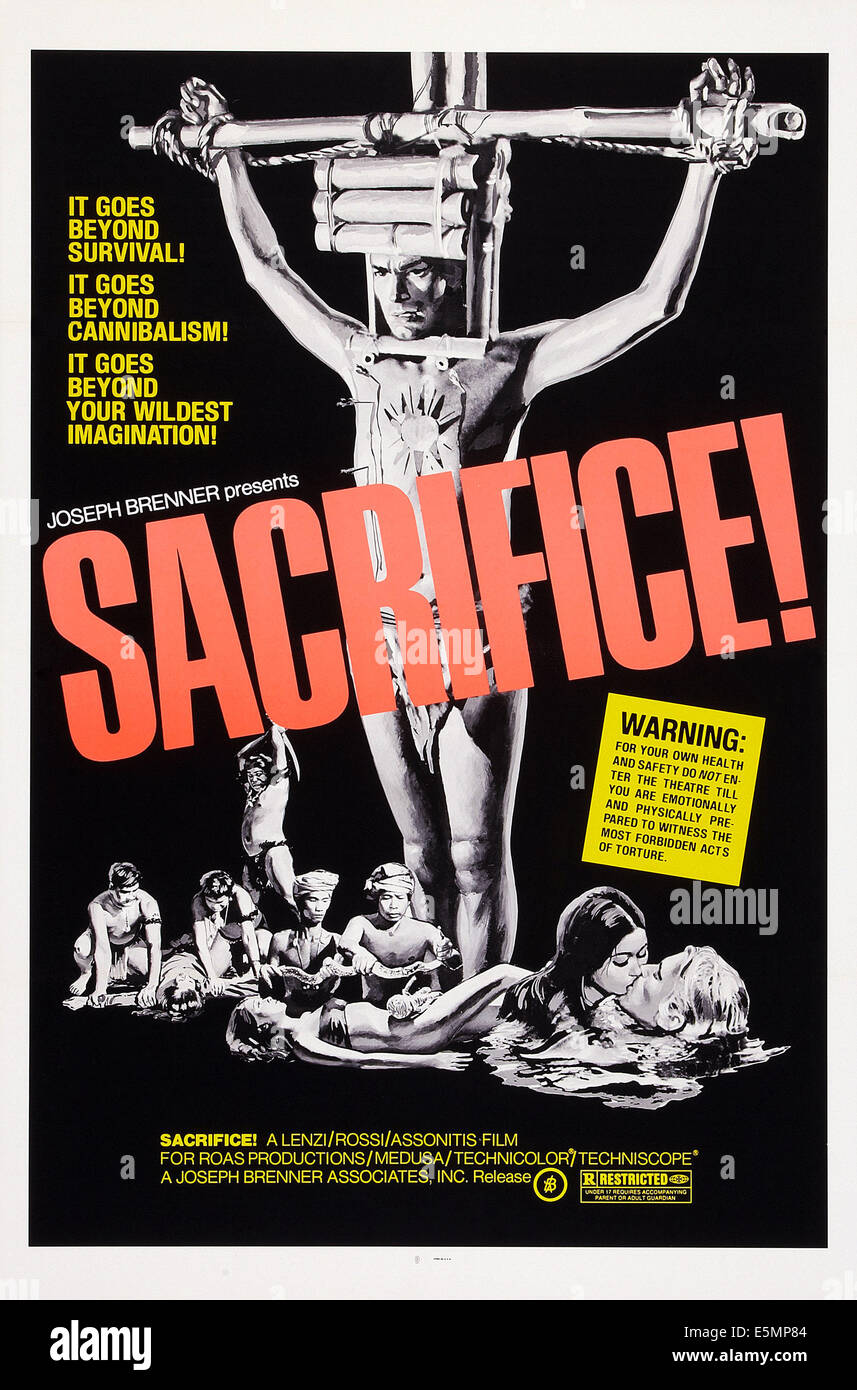 Sacrificio!, (aka IL PAESE DEL SESSO selvaggio), locandina, 1972. Foto Stock