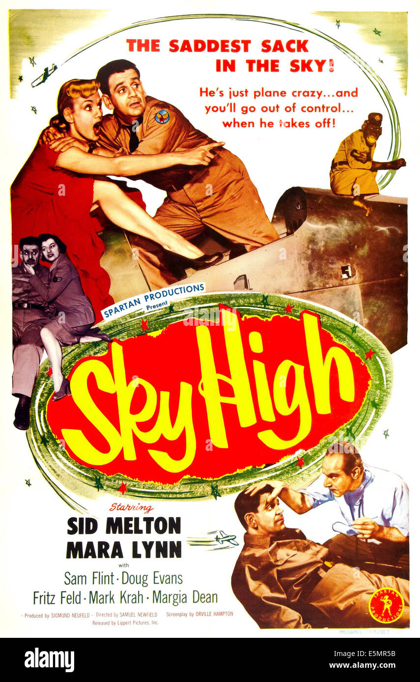 SKY HIGH, noi locandina, sinistra: Mara Lynn, Sid Melton, 1951. Foto Stock
