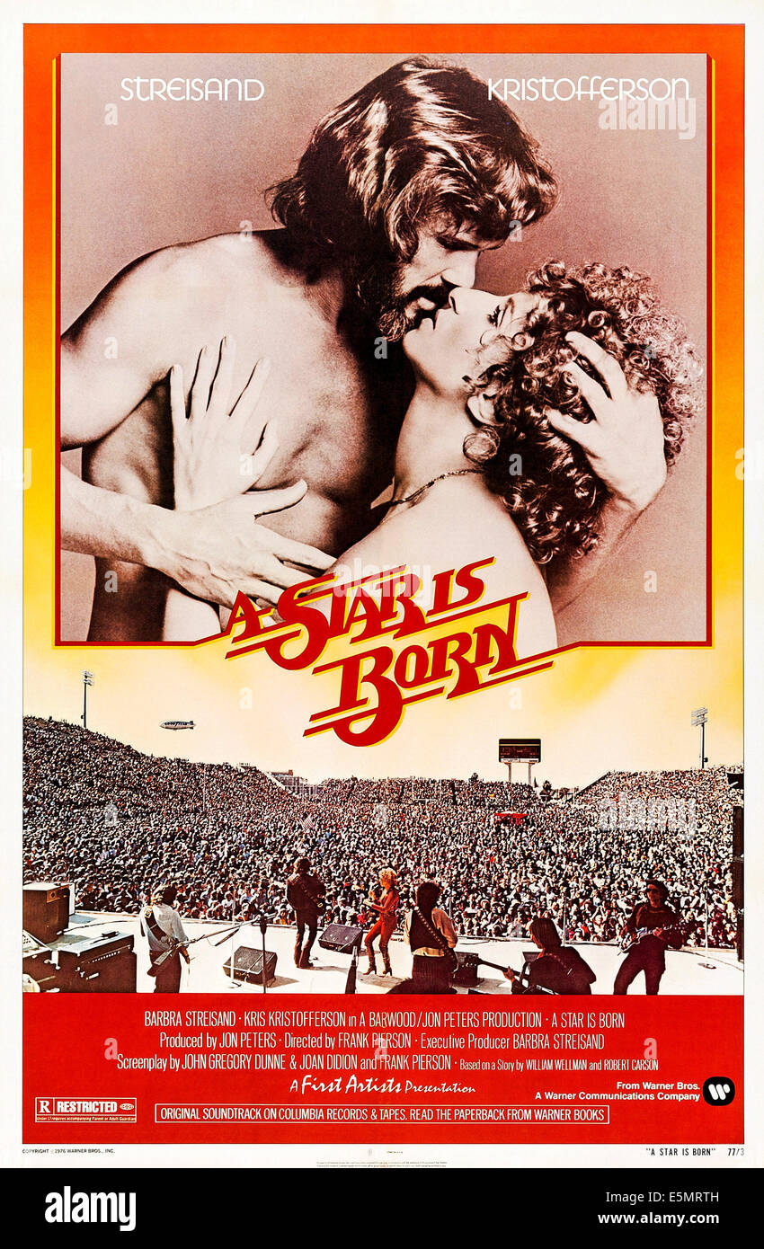 È nata una stella, Kris Kristofferson, Barbra Streisand, 1976 Foto stock Alamy