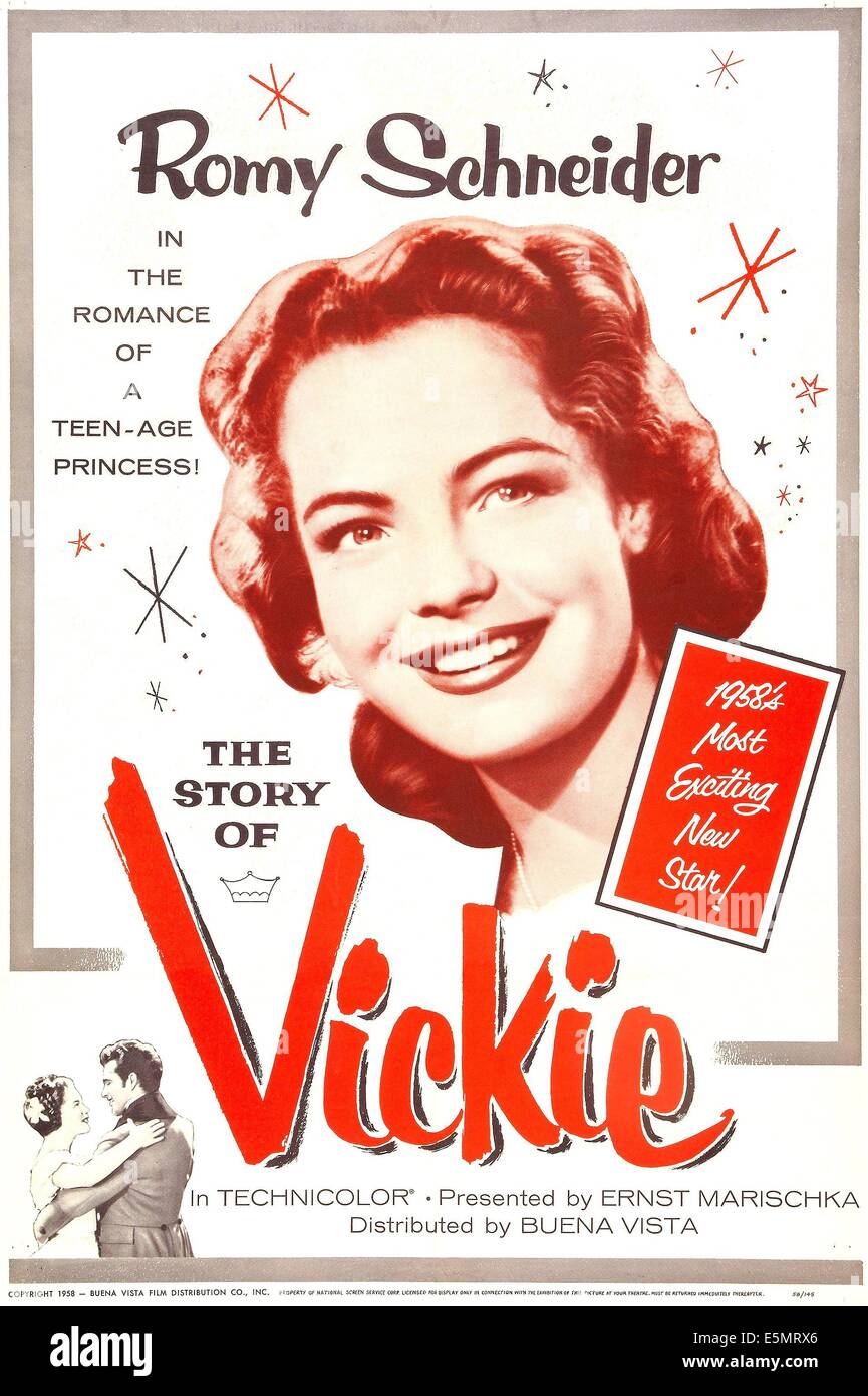 La storia di VICKIE,(aka MADCHENJAHRE EINER KONIGIN), US locandina, Romy Schneider,1954. Foto Stock