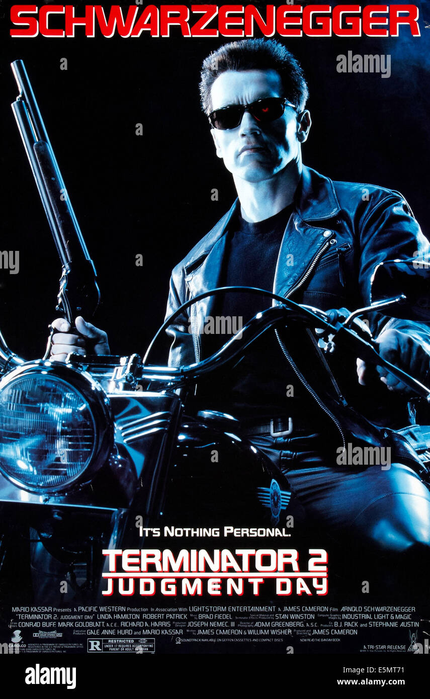 TERMINATOR 2, (aka Terminator 2: il giorno del giudizio), US locandina, Arnold Schwarzenegger, 1991. ©TriStar Pictures/cortesia Everett Foto Stock