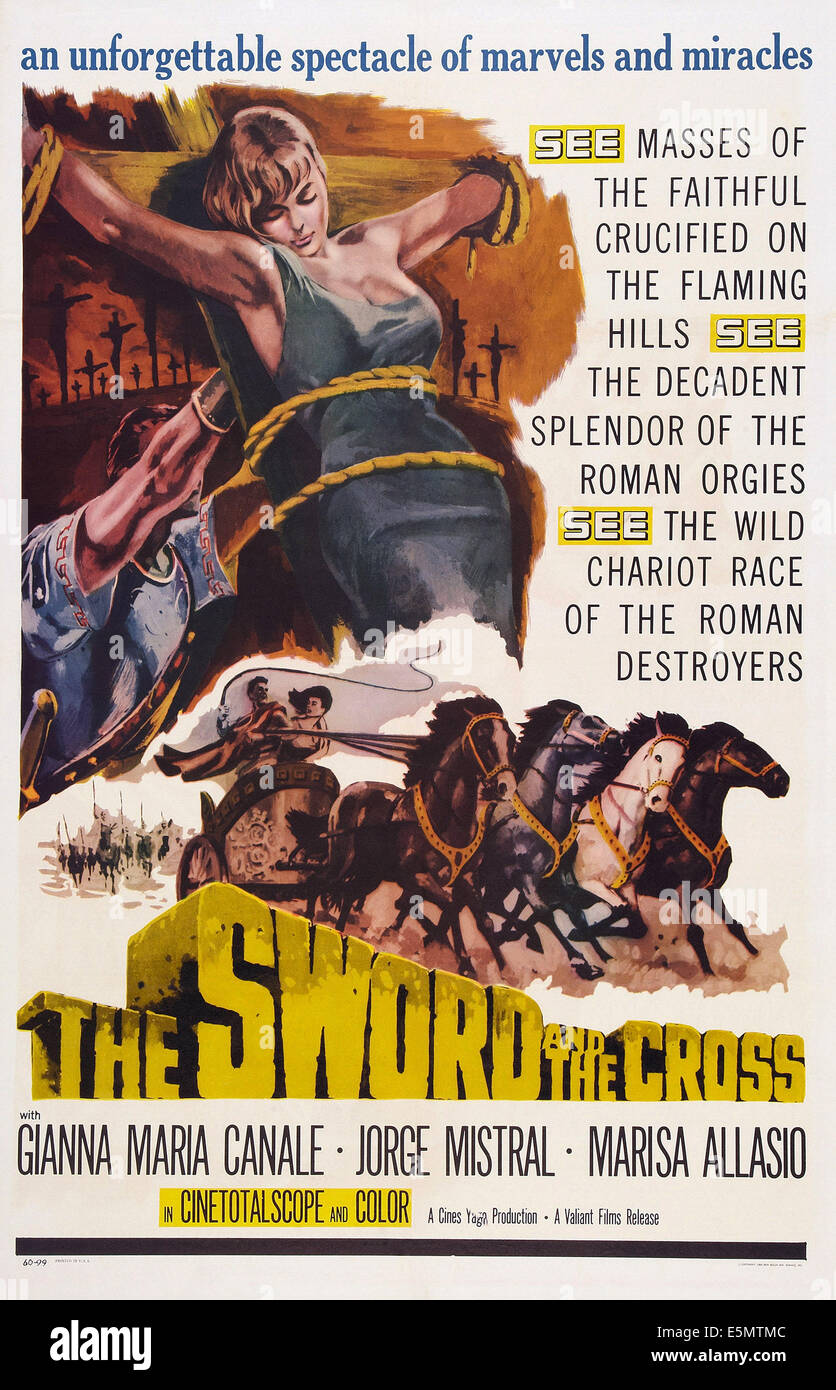 La spada e la croce, (aka LA SPADA E LA CROCE), US poster, 1958 Foto Stock
