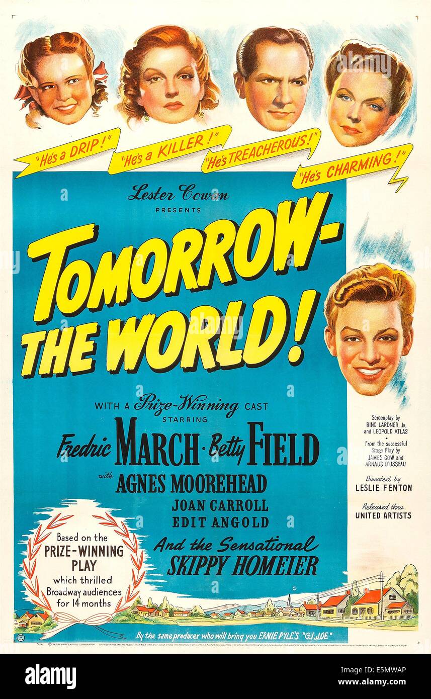 Domani il mondo!, noi poster, dalla parte superiore sinistra: Joan Carroll, Betty Campo, Fredric March, Agnes Moorehead, Skip Homeier, 1944 Foto Stock