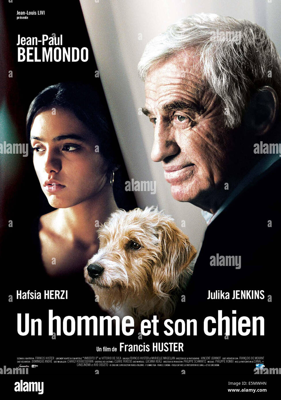 Nazioni Unite HOMME ET SON CHIEN, manifesto francese arte, da sinistra: Hafsia Herzi, Jean-Paul Belmondo, 2008. ©pullman14/cortesia Everett Foto Stock