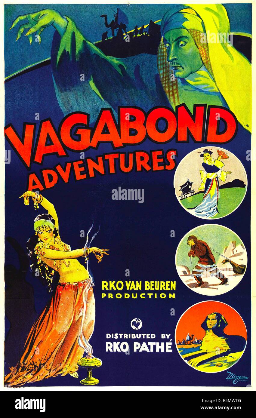 VAGABOND ADVENTURES, locandina, 1932. Foto Stock