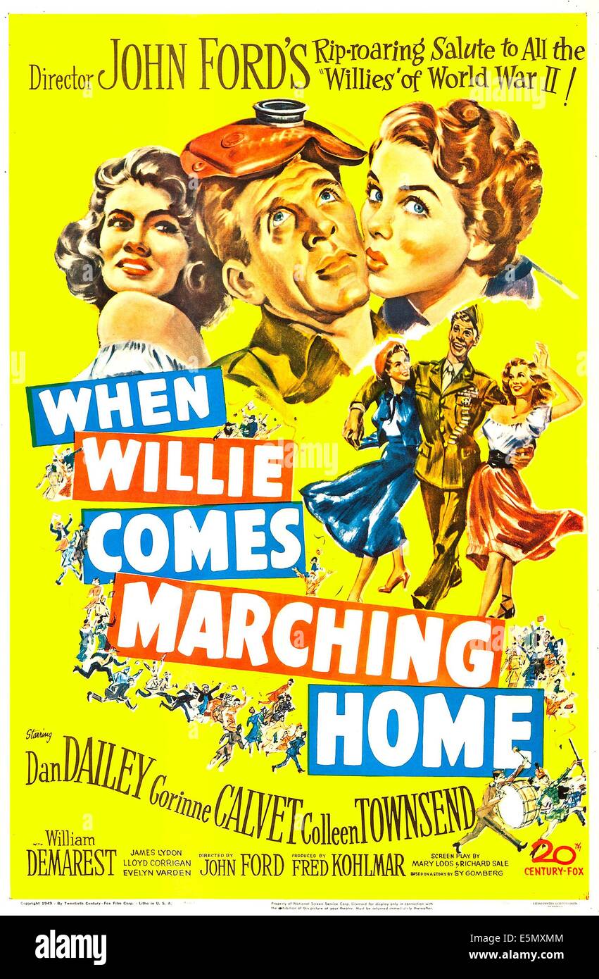 Quando WILLIE PROVIENE MARCHING HOME, noi locandina, Corinne Calvet, Dan Dailey, Colleen Townsend, 1950. TM e copyright xx Foto Stock