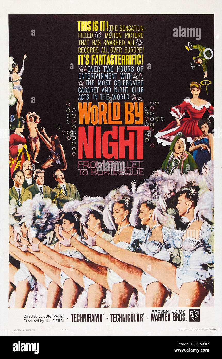 Mondo di notte (aka IL MONDO DI NOTTE), US locandina, 1961 Foto Stock