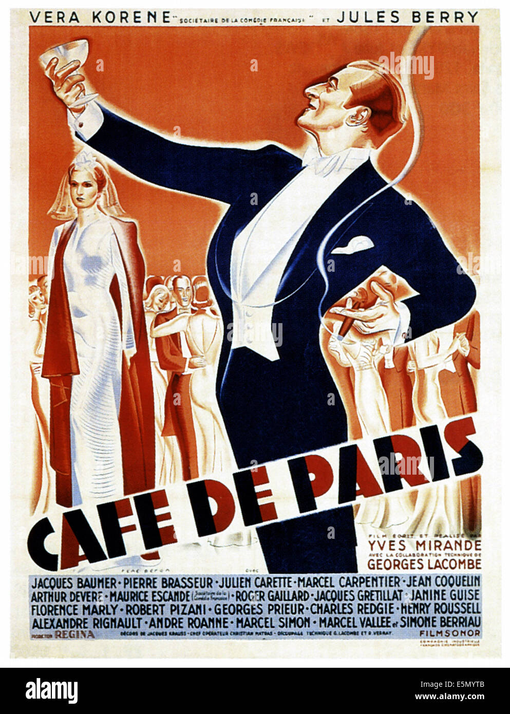 Il CAFE DE PARIS, poster francese arte, 1938. Foto Stock