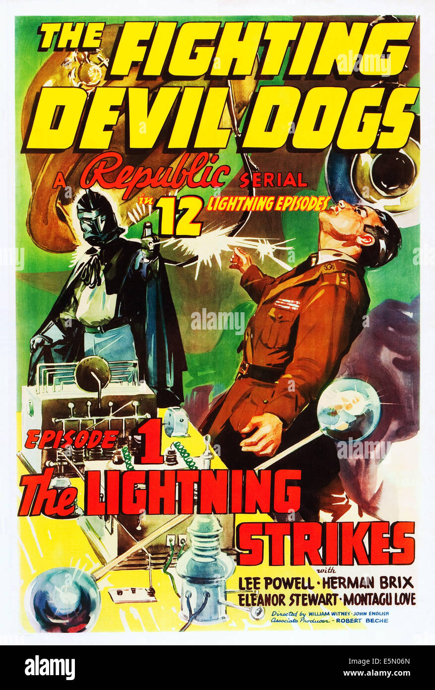 Il Diavolo Fighting Dogs, noi locandina, Lee Powell, in 'Episode 1: i fulmini', 1938 Foto Stock