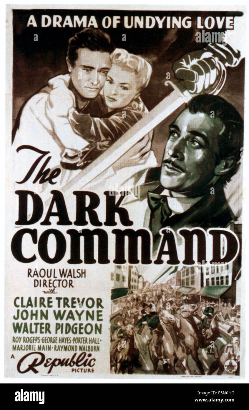 Comando scuro, da sinistra: John Wayne Claire Trevor, Walter Pidgeon, 1940. Foto Stock