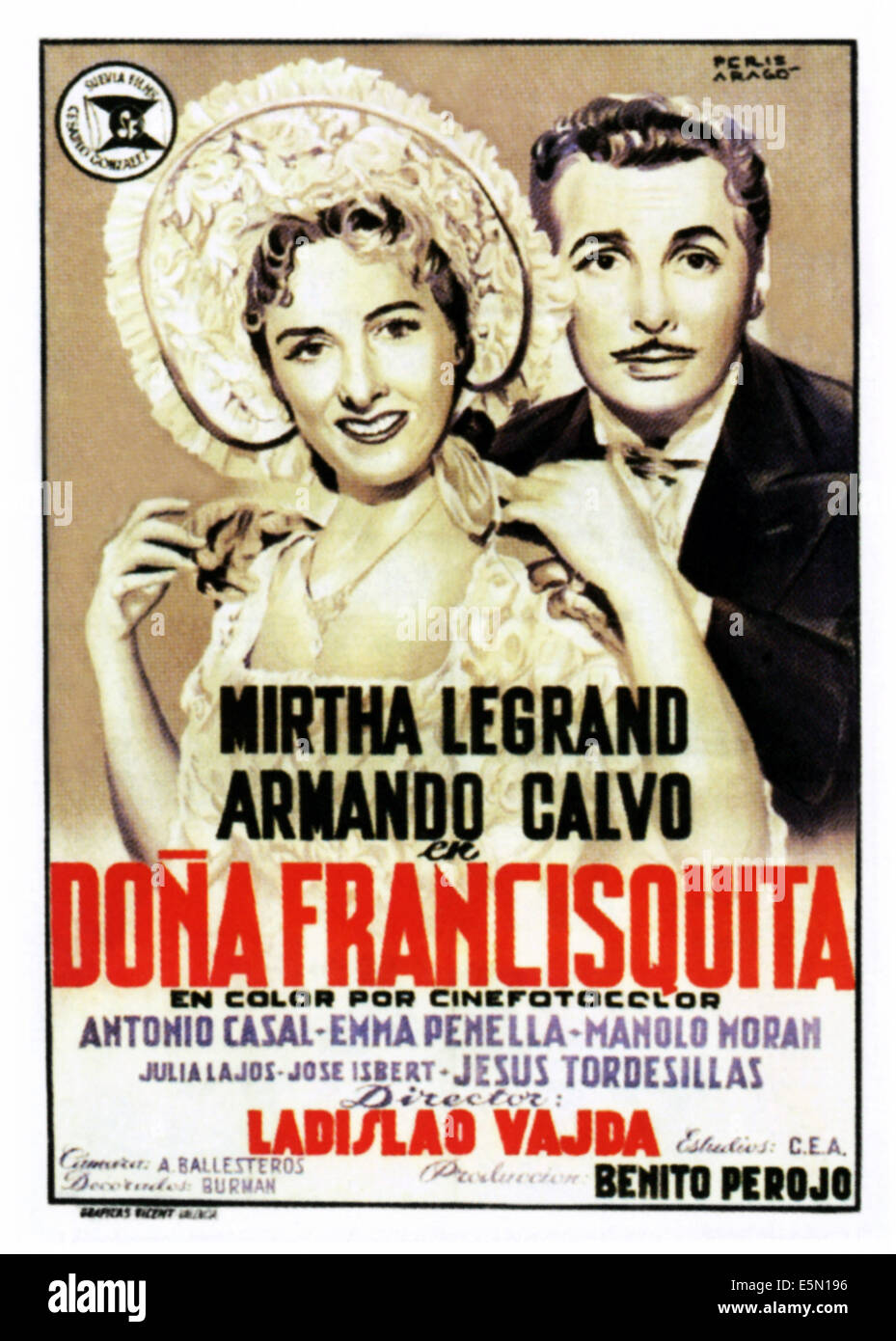 DONA FRANCISQUITA, da sinistra: Mirtha Legrand, Armando Calvo sul poster spagnolo arte, 1952. Foto Stock