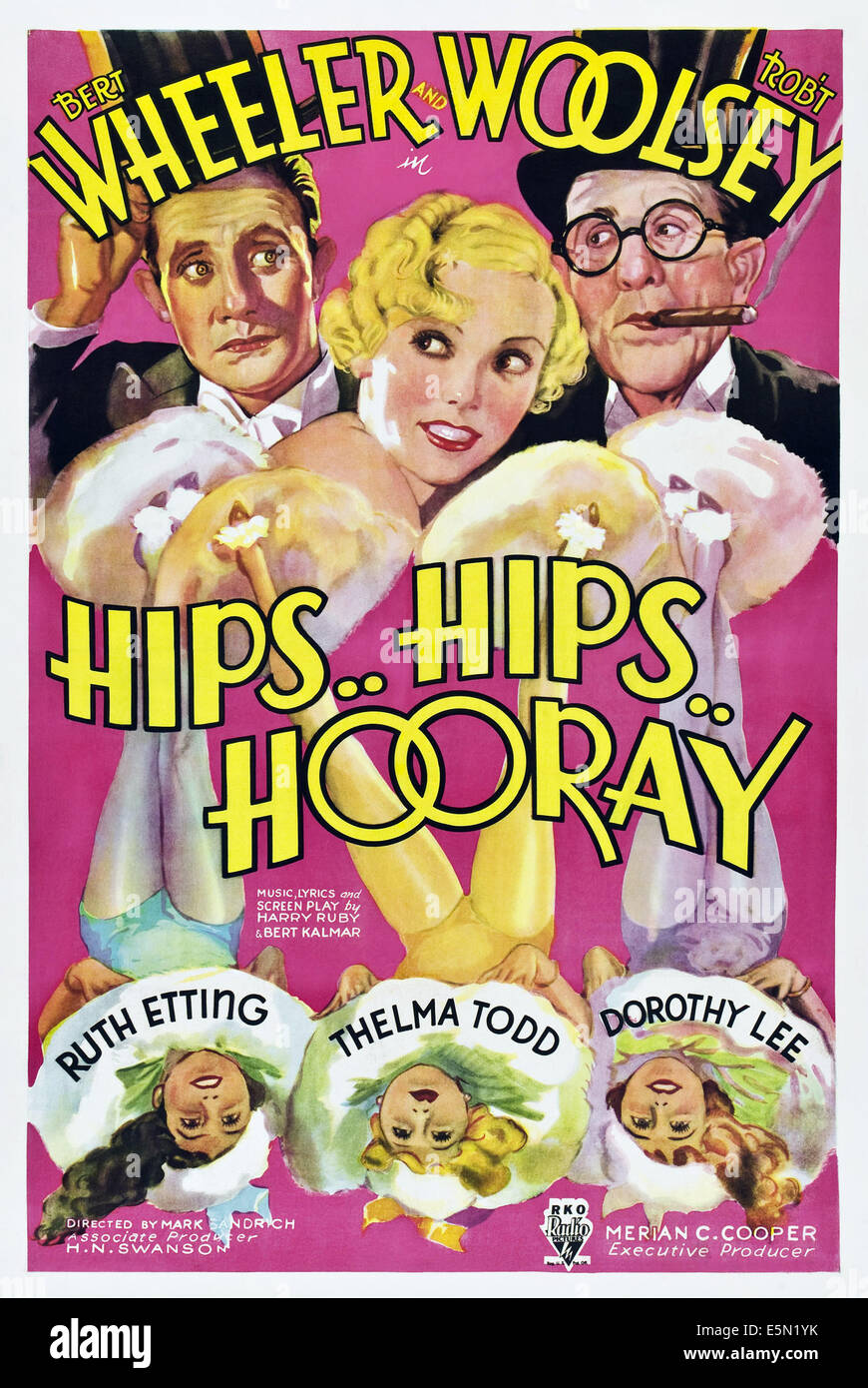 HIPS, HIPS, Urrà, in alto a sinistra: Bert Wheeler, in alto a destra: Robert Woolsey, in basso da sinistra: Ruth Etting, Thelma Todd, Dorothy Lee, Foto Stock