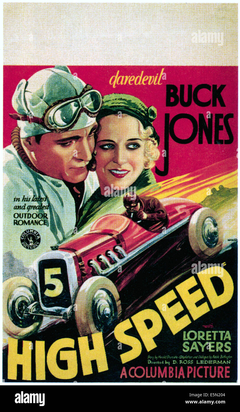 Alta velocità, da sinistra: Buck Jones, Loretta Sayers, 1932. Foto Stock
