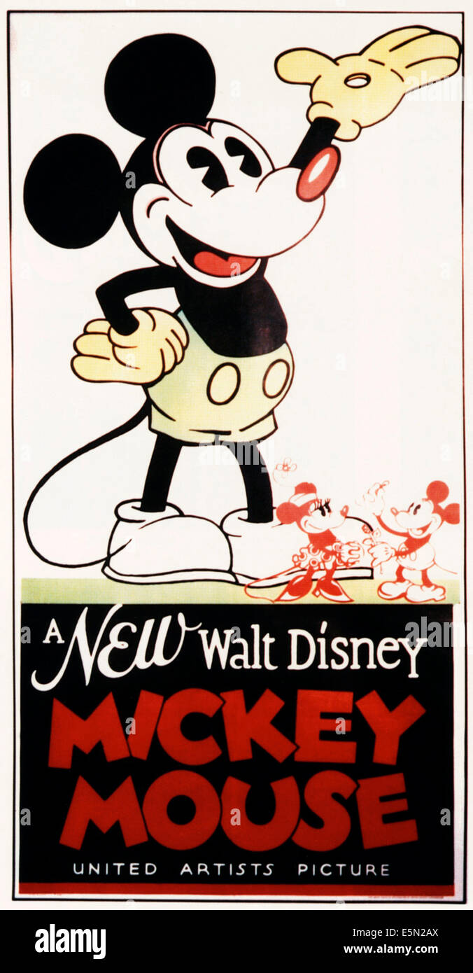 MICKEY MOUSE, Mickey Mouse in basso da sinistra: MINNIE MOUSE, Mickey Mouse sulla locandina, 1932. Foto Stock
