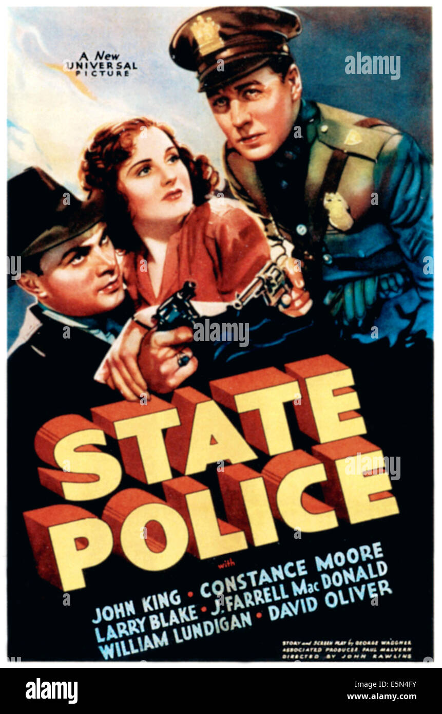 Polizia di Stato, centro: Constance Moore, 1938. Foto Stock