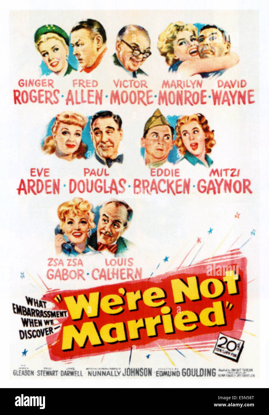 Non siamo sposati!, top l-r: Ginger Rogers, Fred Allen, Victor Moore, Marilyn Monroe, Wayne David, centro l-r: Vigilia Arden, Paolo Foto Stock