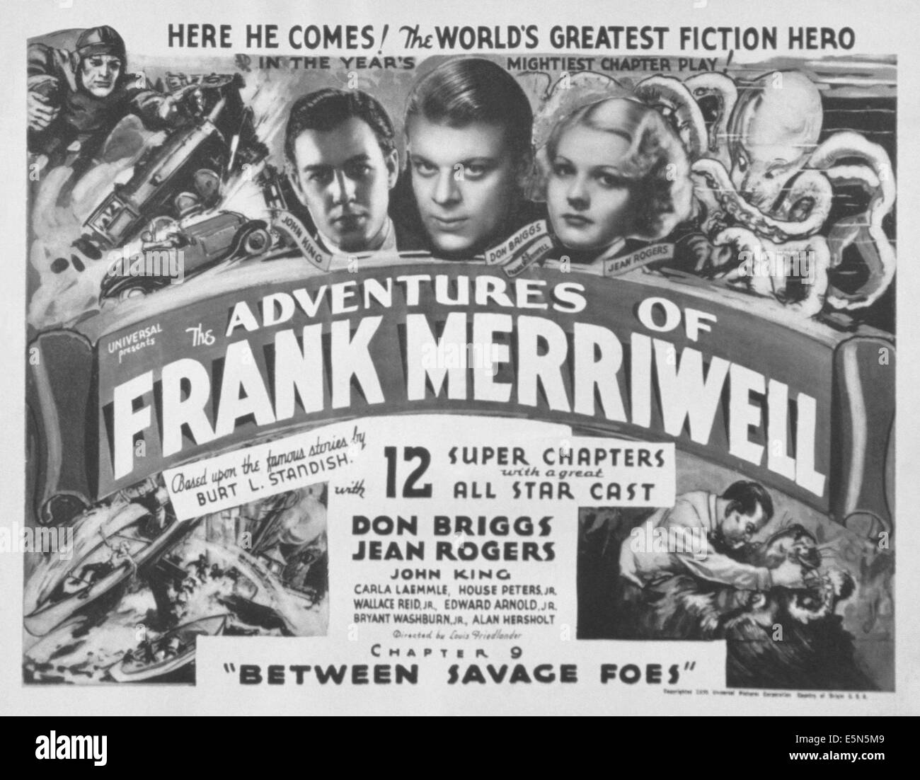 Le avventure di FRANK MERRIWELL, da sinistra: Giovanni Re, Donald Briggs, Jean Rogers, 1936 Foto Stock