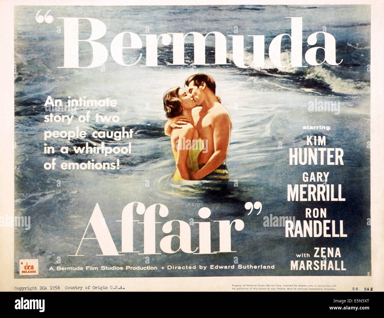 BERMUDA AFFAIR, da sinistra: Kim Hunter, Ron Randall, 1956 Foto Stock