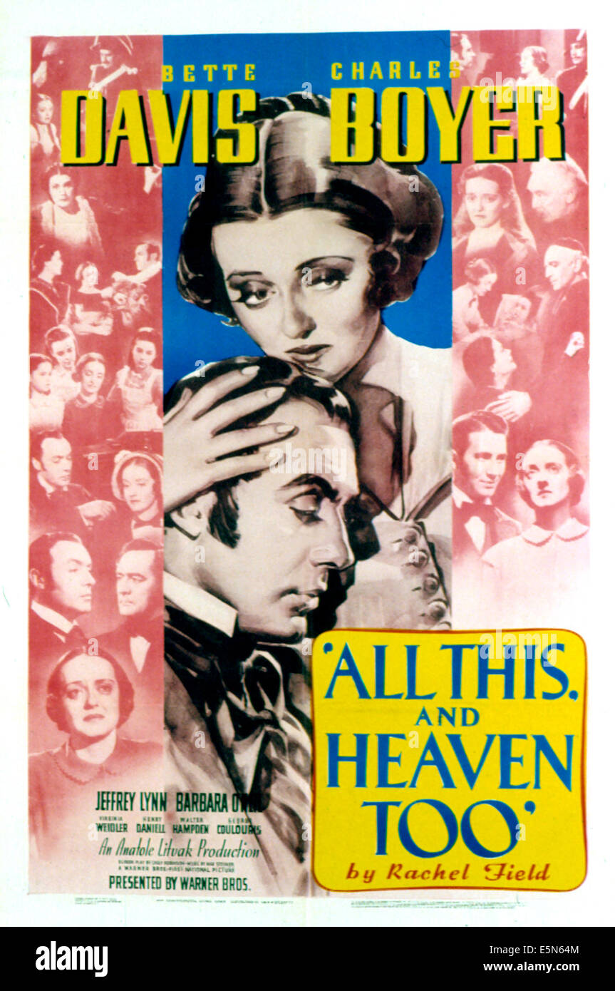 Tutto questo, e il cielo troppo, Bette Davis, Charles Boyer, 1940 Foto Stock