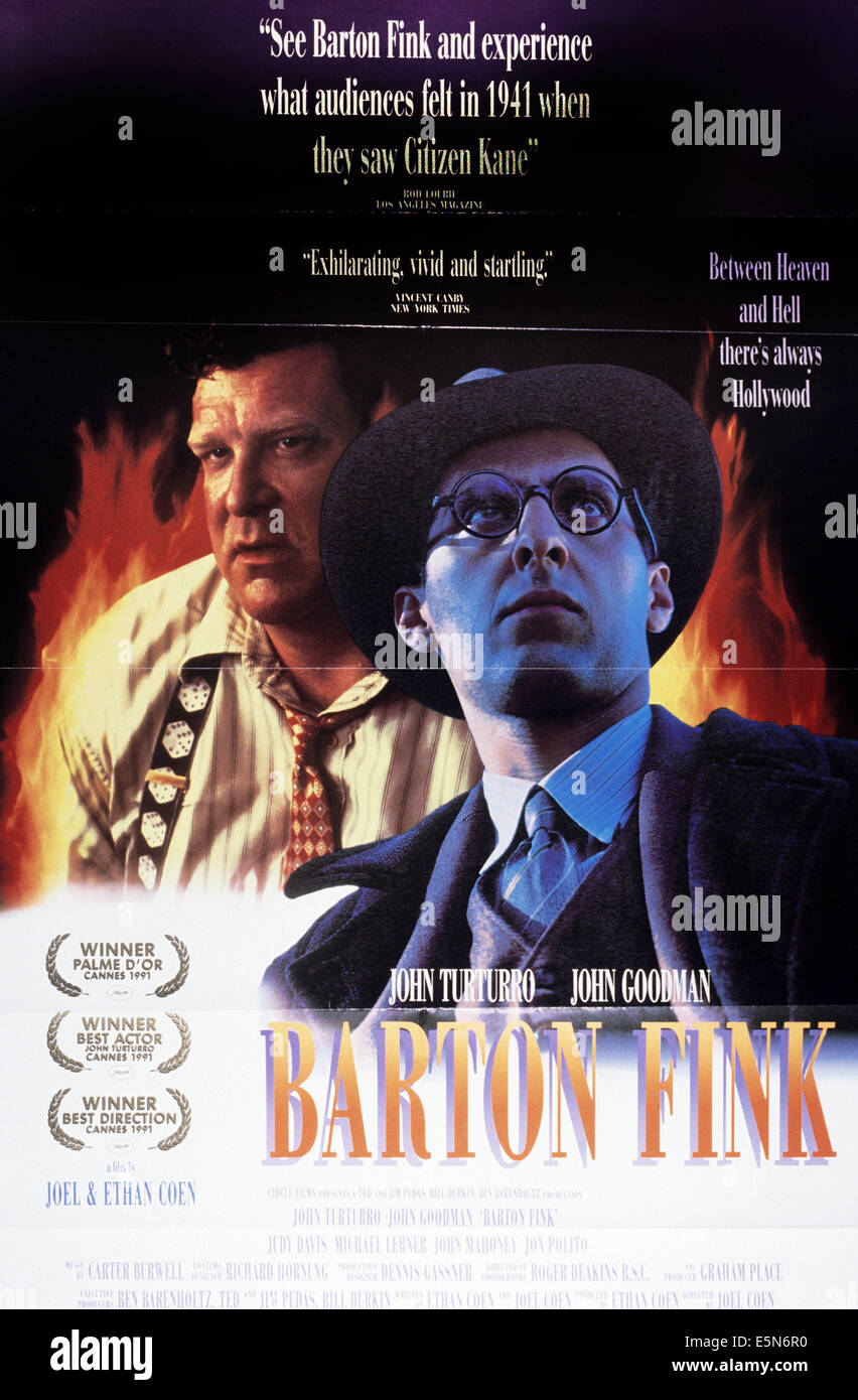 BARTON FINK, da sinistra: John Goodman, John Turturro, 1991, TM & Copyright © XX Century Fox Film Corp./cortesia Everett Foto Stock