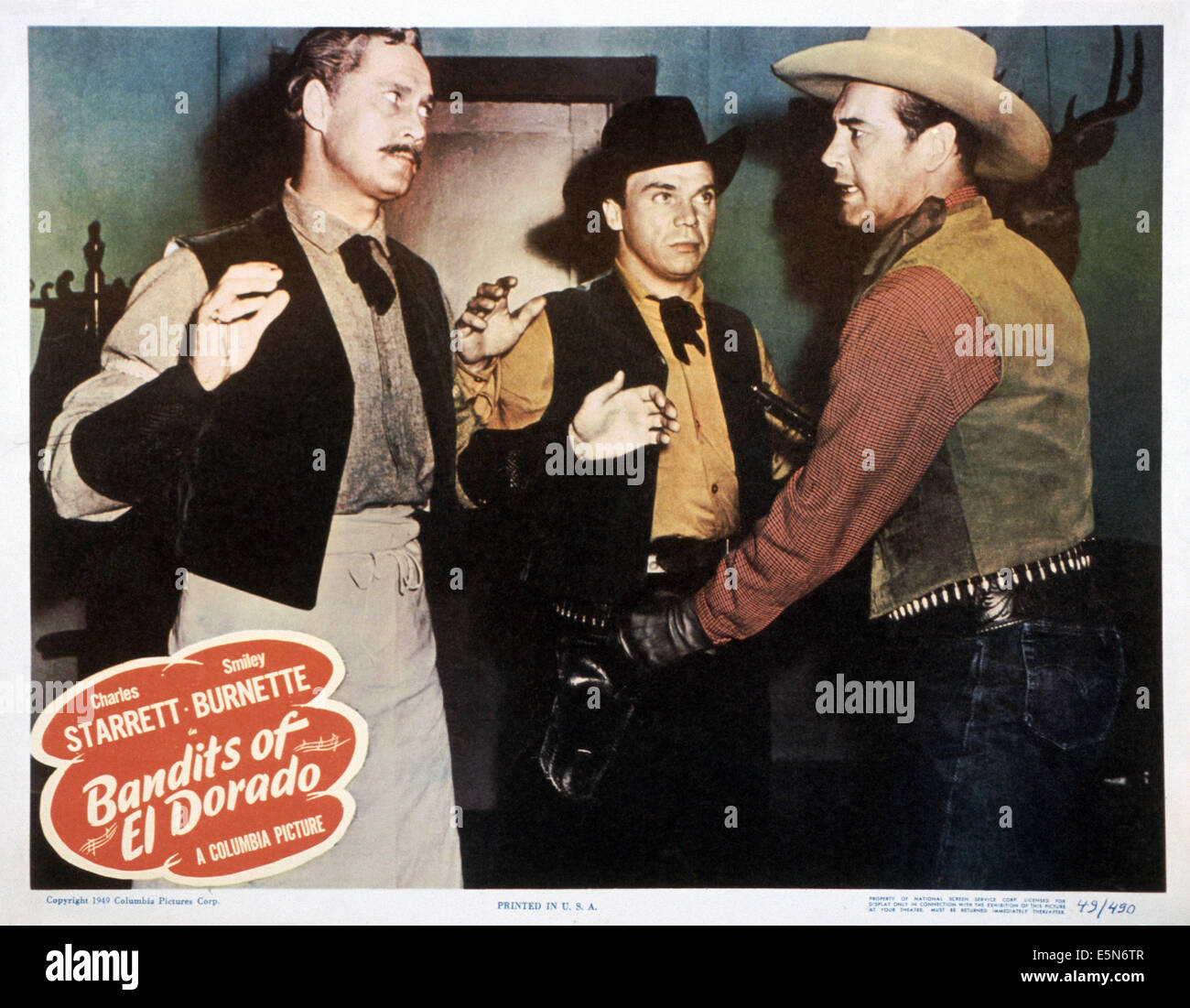 Banditi DI EL DORADO, John Doucette (centro), Charles Starrett (a destra), 1949 Foto Stock