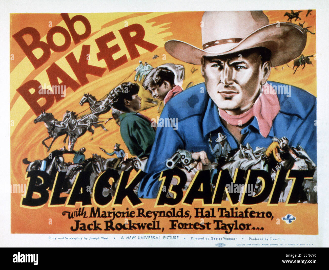 BLACK BANDIT, Bob Baker, 1938 Foto Stock
