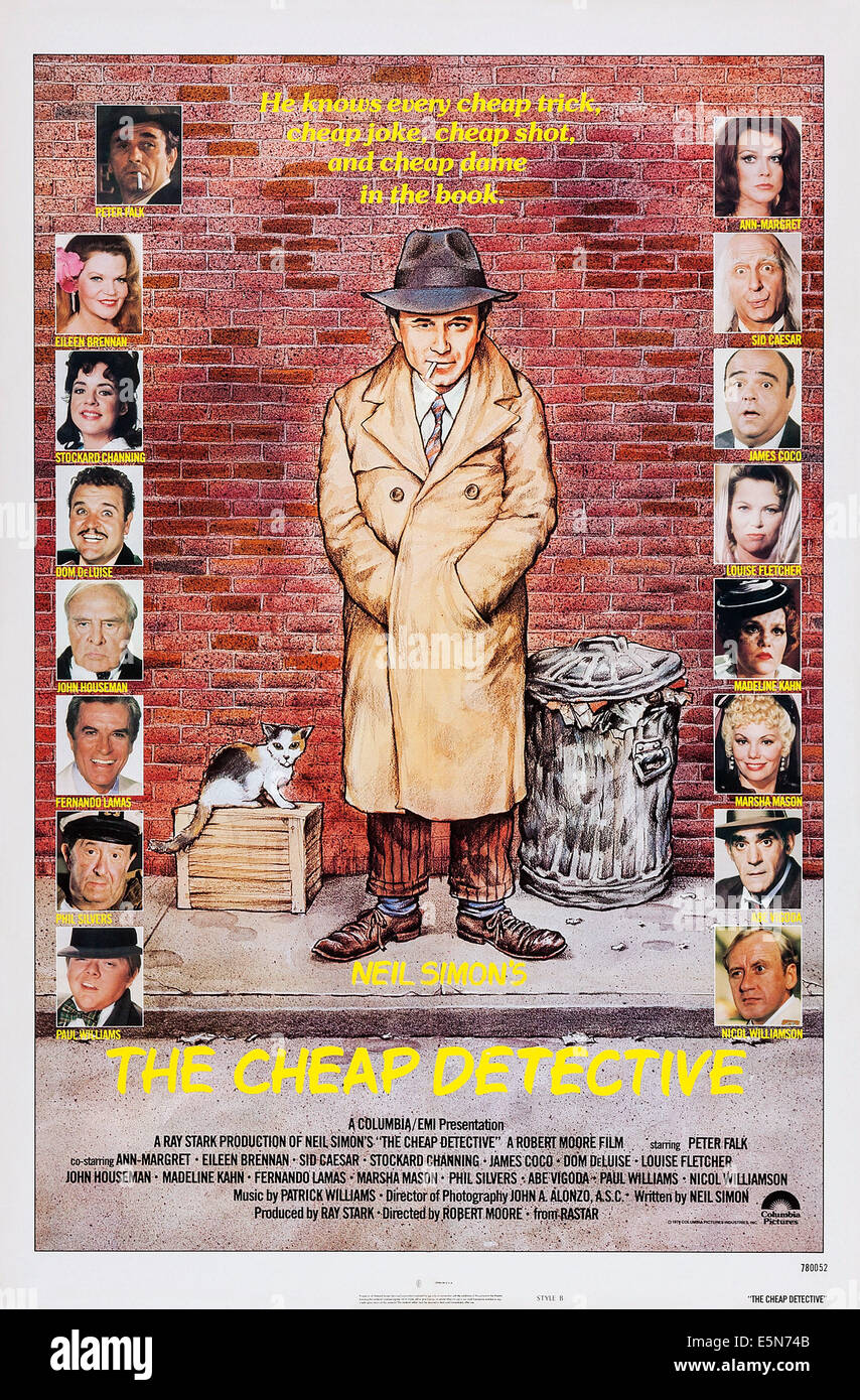 Il detective ECONOMICI DEGLI STATI UNITI, poster, sinistra, dall'alto: Peter Falk, Eileen Brennan, Stockard Channing, Dom DeLuise, John Houseman, Foto Stock