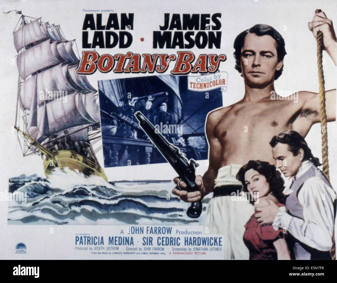 BOTANY BAY, Alan Ladd, James Mason, Patricia Medina, 1953 Foto Stock