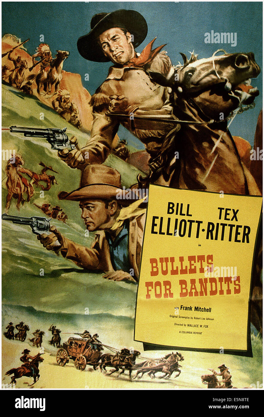 I proiettili per i banditi a partire dall'alto: Bill Elliott, Tex Ritter, 1942 Foto Stock