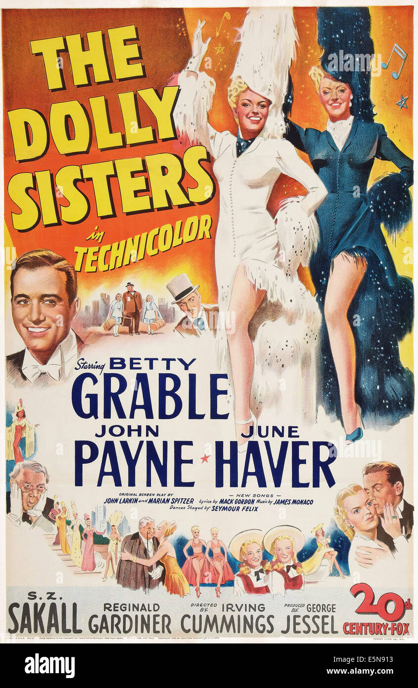 Il DOLLY sorelle, noi locandina, John Payne, Betty Grable, Giugno Haver, 1945. TM e Copyright ©XX Century Fox Film Corp. Tutti Foto Stock