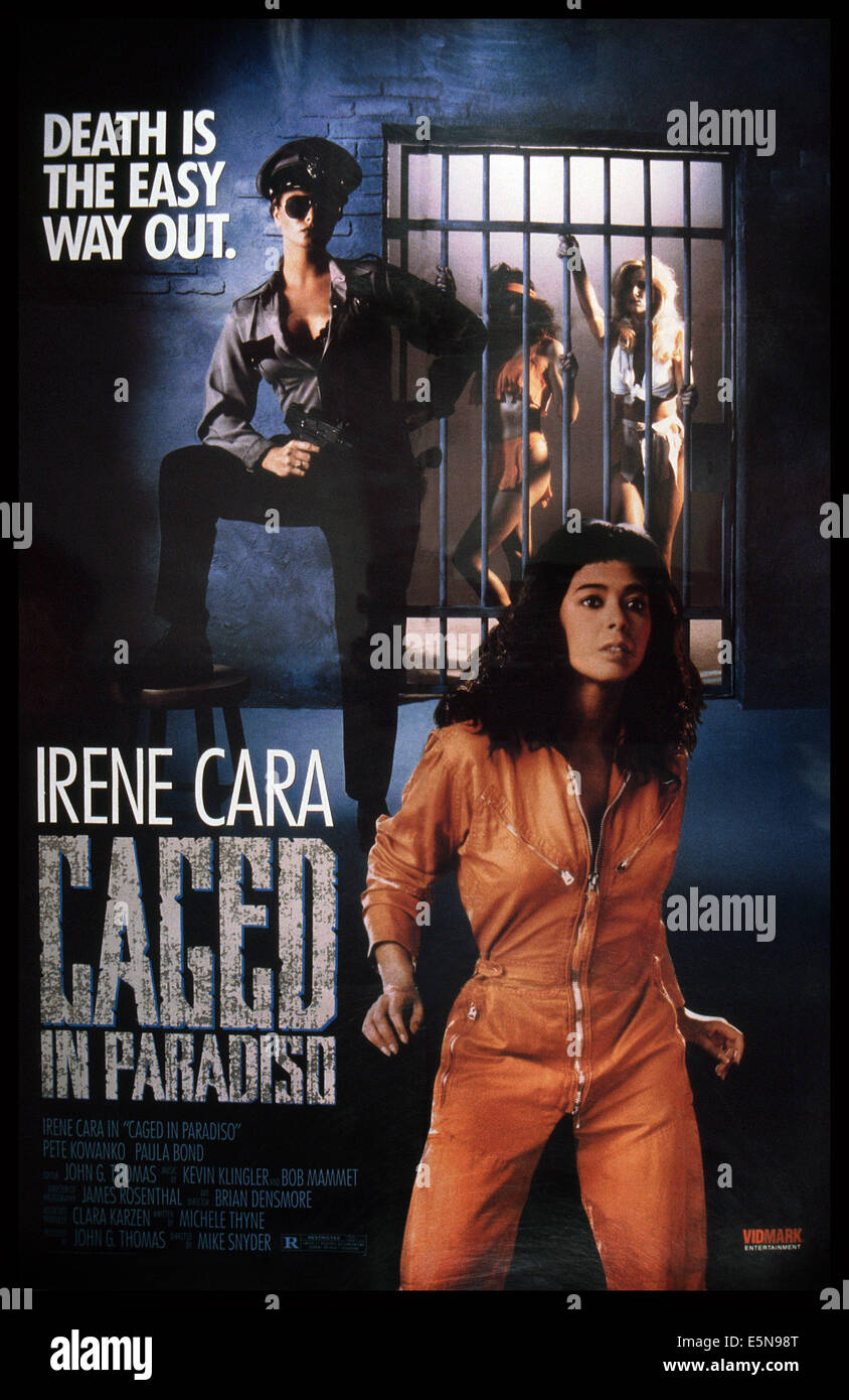 Ingabbiata IN PARADISO, U.S. poster, Irene Cara (in basso a destra), 1990. ©Vidmark Entertainment/cortesia Everett Collection Foto Stock