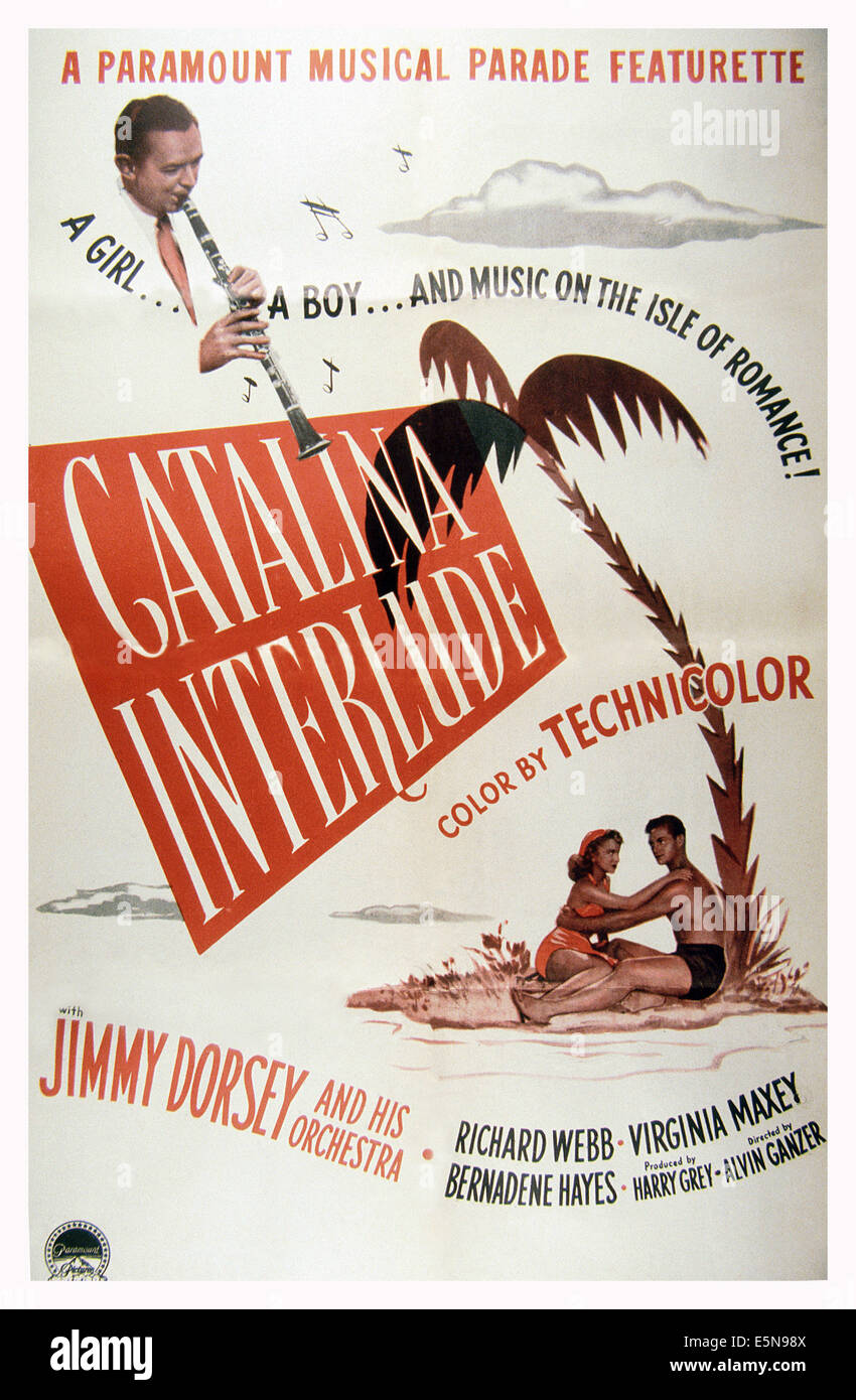 CATALINA INTERLUDIO, poster, Jimmy Dorsey (in alto a sinistra), 1948 Foto Stock